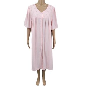 Fundamentals Chenille Light Pink Snap Closure Robe or House Dress